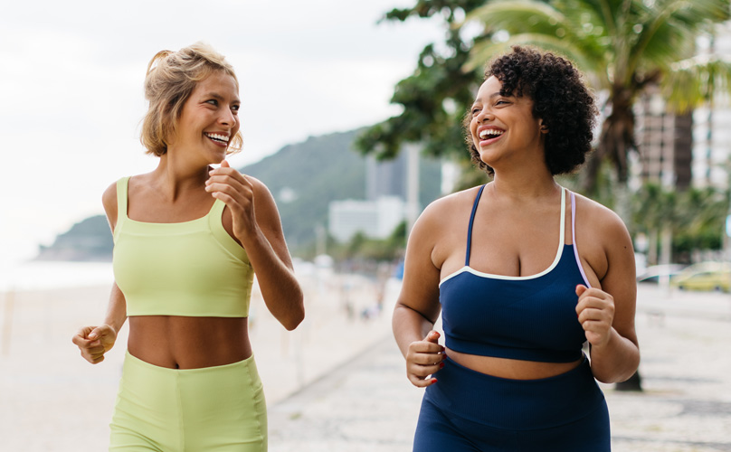 2 women walking for exercise